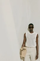 Regular-Fit Cropped Cotton Pants