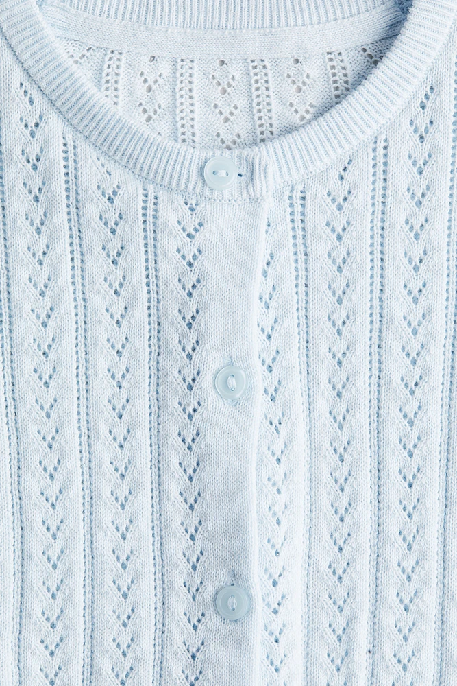 Pointelle-Knit Cotton Cardigan