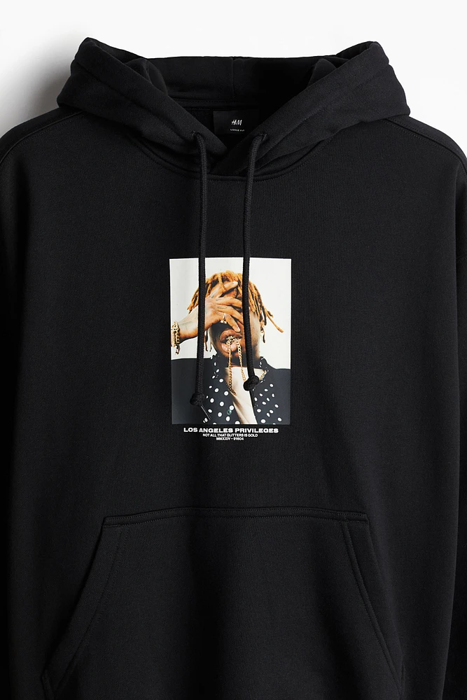 Loose Fit Printed Hoodie