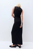 Draped Bodycon Maxi Dress