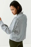 Ruffle-Trimmed Twill Blouse