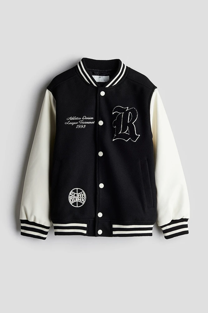 Appliquéd Baseball Jacket