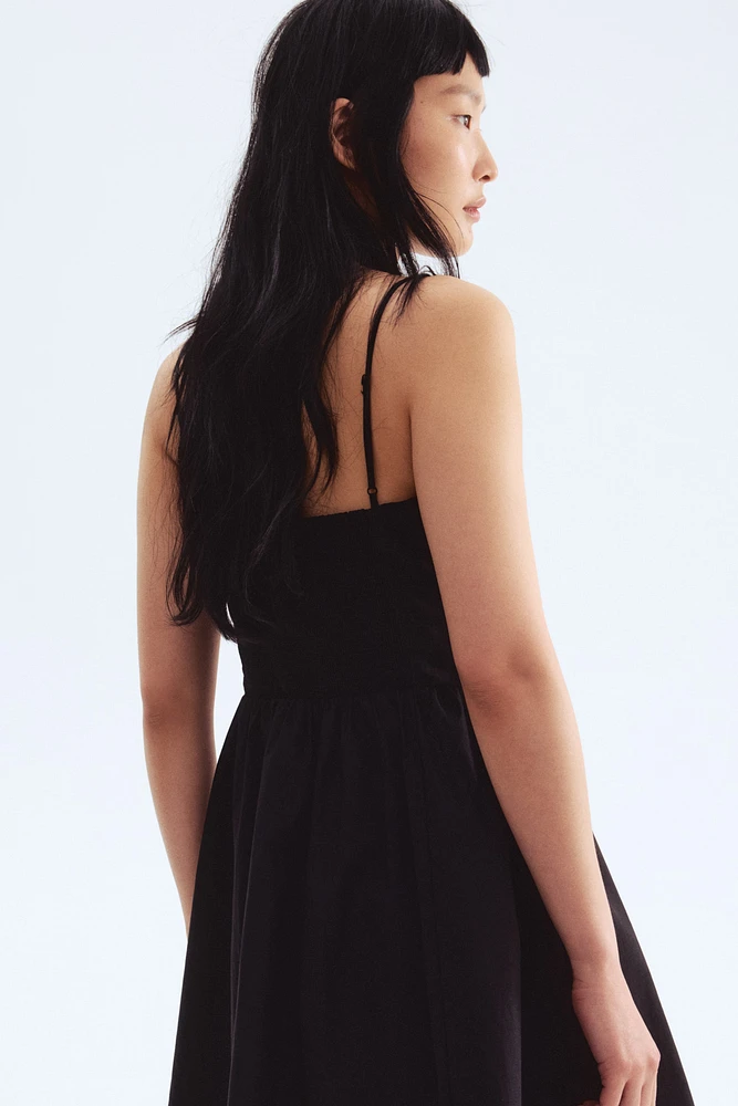 Cotton Dress with Flared Skirt