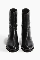 Calf-High Leather Boots