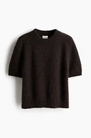 Short-Sleeved Mohair-Blend Top