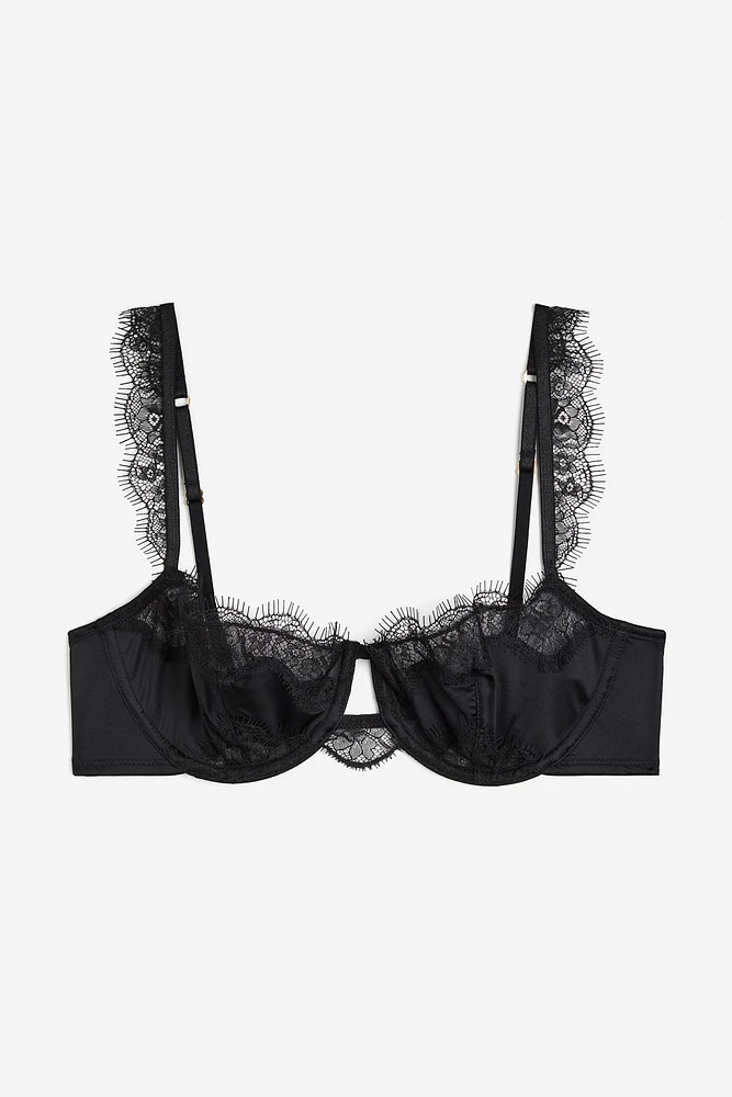 Non-padded Lace Balconette Bra