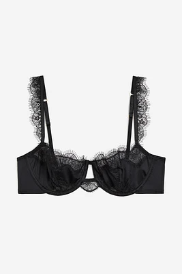 Non-padded Lace Balconette Bra