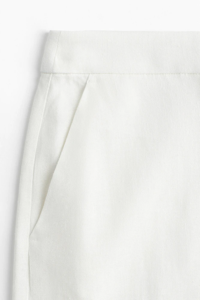 Pantalon large en lin mélangé