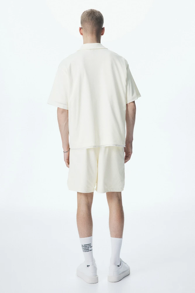 Chemise ample en filet avec col cubain