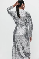 Robe portefeuille à sequins