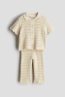 2-piece Pointelle-Knit Cotton Set