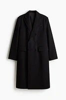 Manteau croisé coupe décontractée en sergé