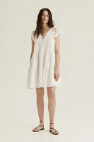 Flutter-sleeved Easy-wear Dress