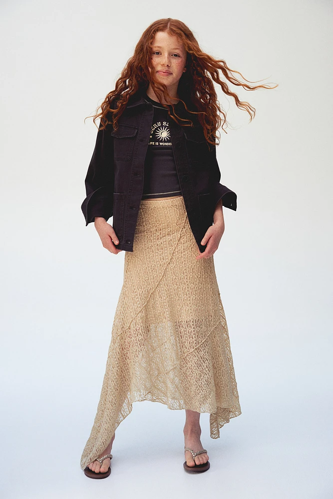 Asymmetric Lace-look Skirt