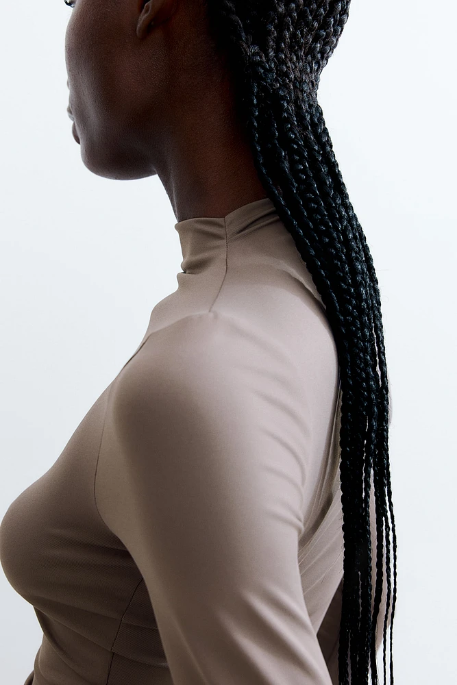 Microfiber Mock Turtleneck Top