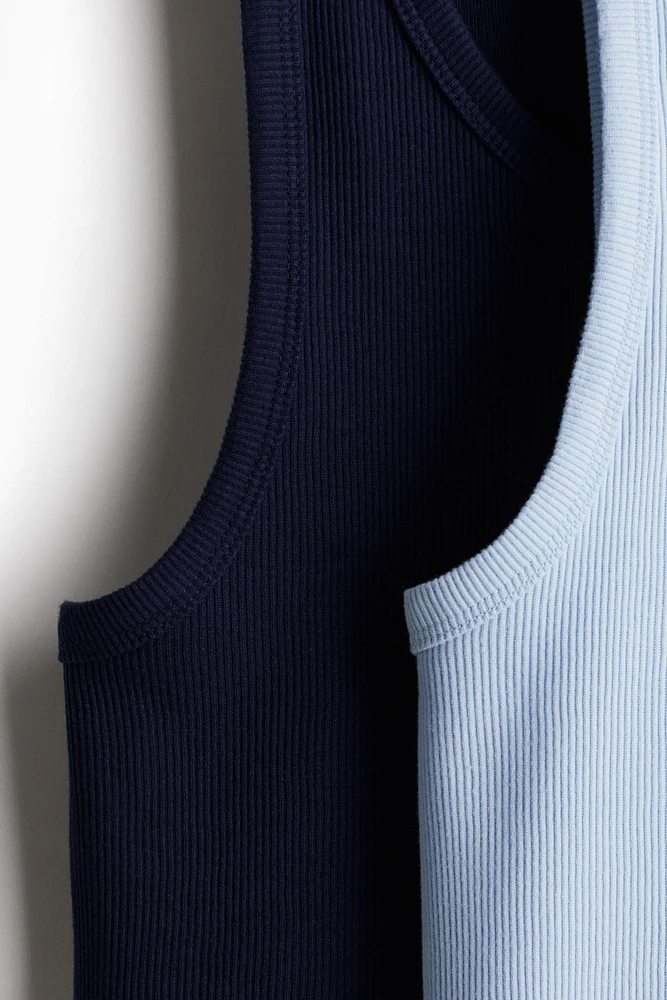 2-pack Slim Fit Ribbed Tank Tops