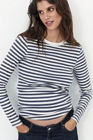 MAMA Ribbed Jersey Top