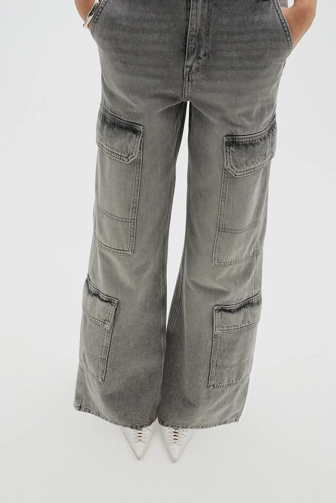 Denim Cargo Pants