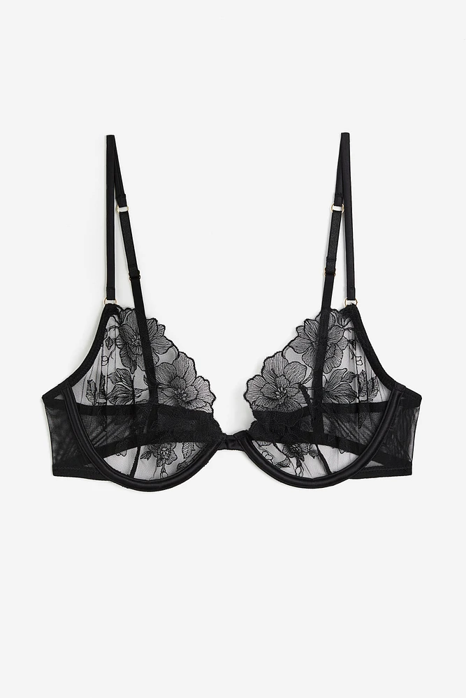 Non-padded Underwire Mesh Bra