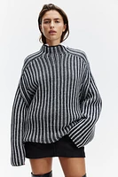 Oversized Mock-Turtleneck Wool Sweater