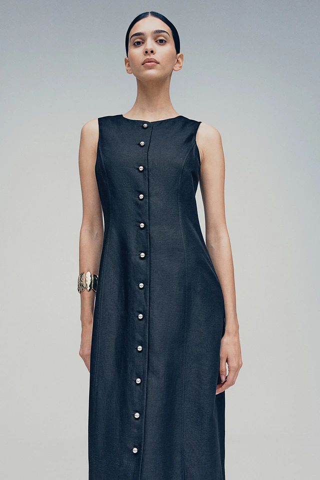 bucatini linen dress High Low Linen Dress / White main image 1