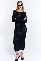 Ladder-stitch-look Knit Dress