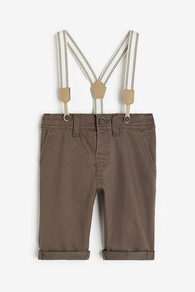 Twill Pants with Suspenders