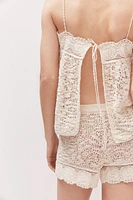 Lace-trimmed Pointelle-knit Camisole Top