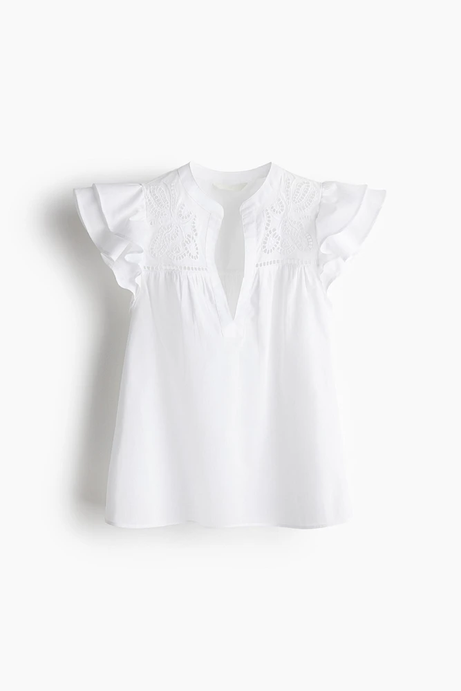 Blouse avec broderie anglaise