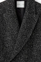 Wool-Blend Double-Breasted Tweed Coat