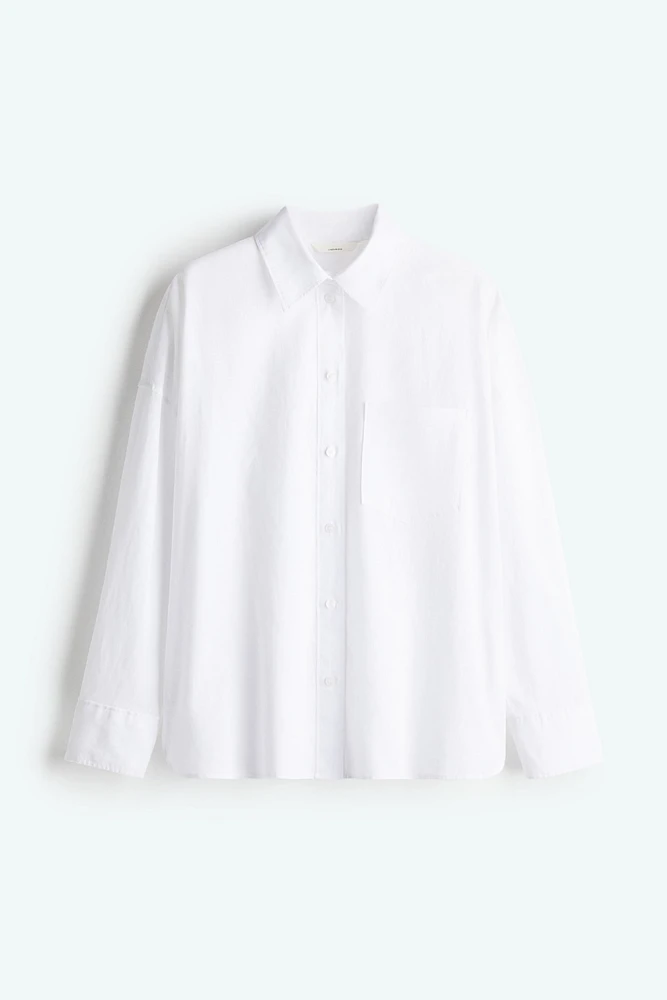 Oversized Linen-Blend Shirt