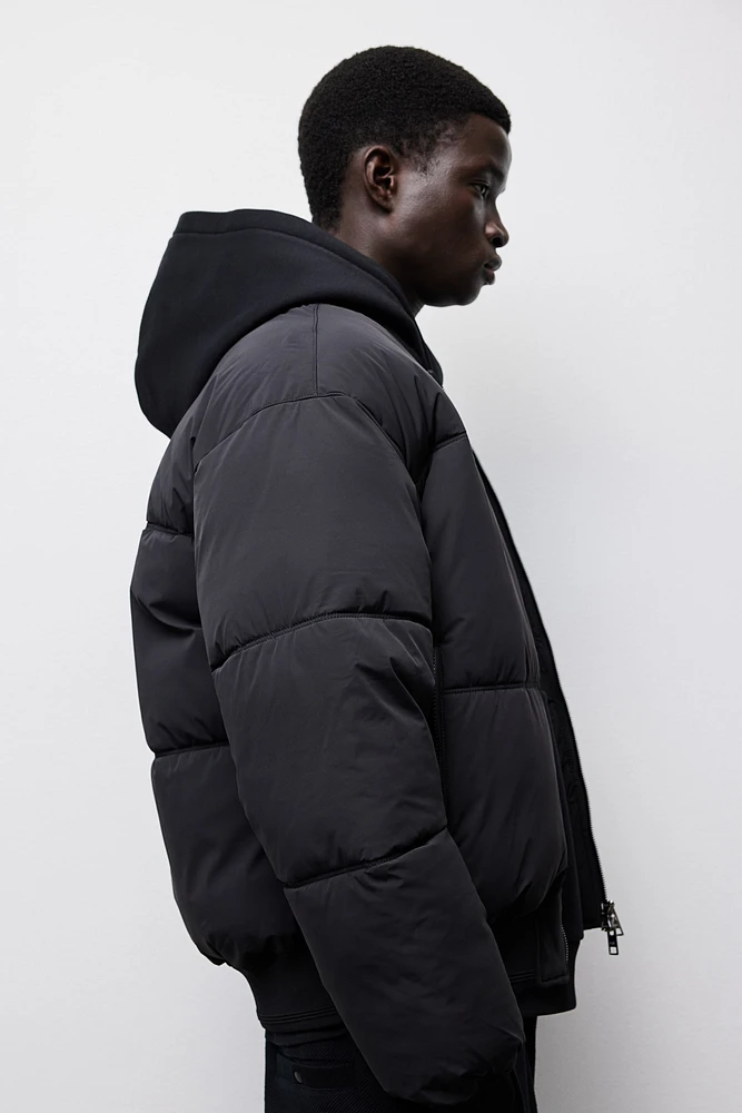 Loose Fit Padded Bomber Jacket