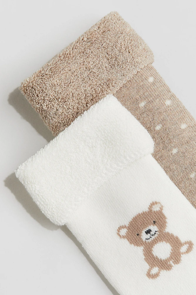 Lot de 2 paires chaussettes en bouclette