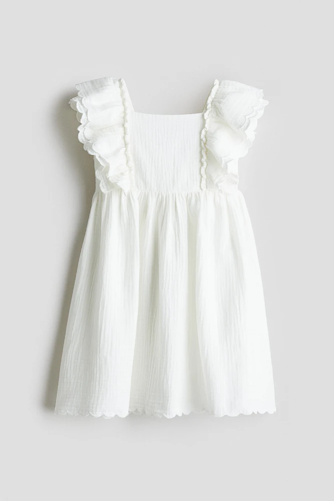 Scalloped-Trim Dress