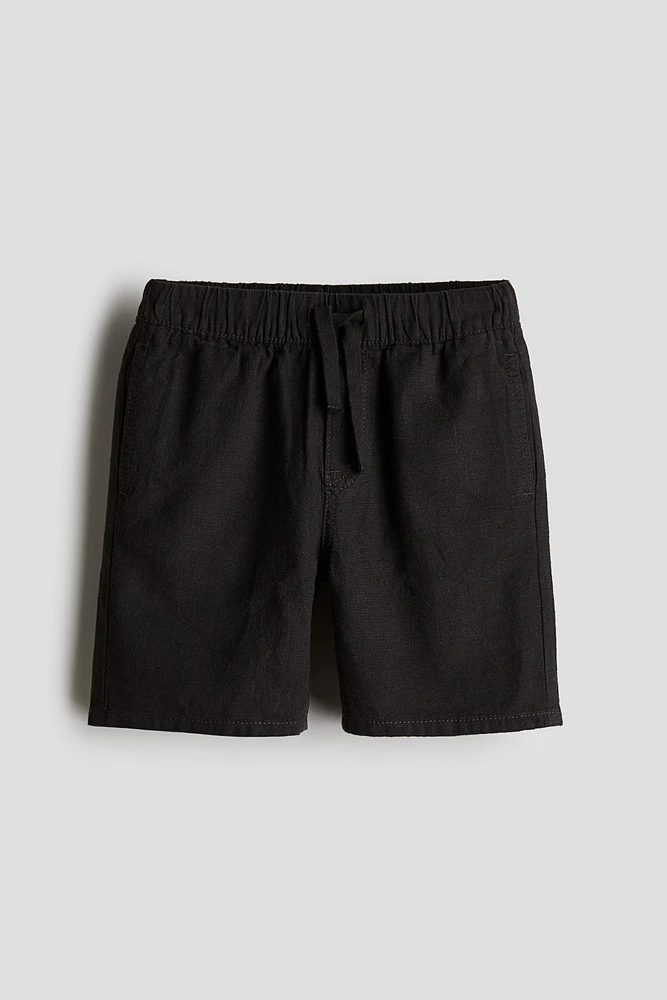 Linen-blend Pull-on Shorts