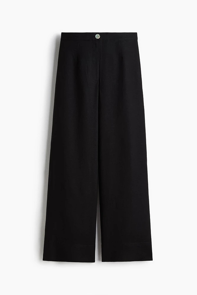 Linen-Blend Pants