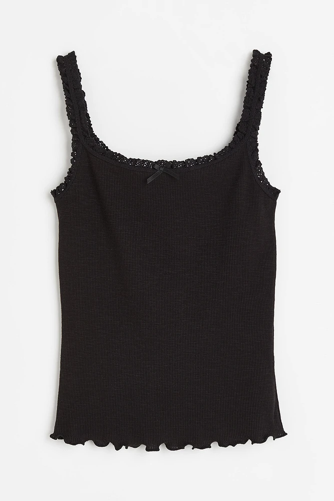 Lace-trimmed Tank Top