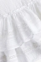 Lace-Inset Tiered Skirt