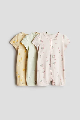 3-pack Cotton Pajama Jumpsuits