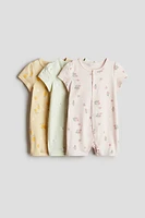 3-pack Cotton Pajama Jumpsuits