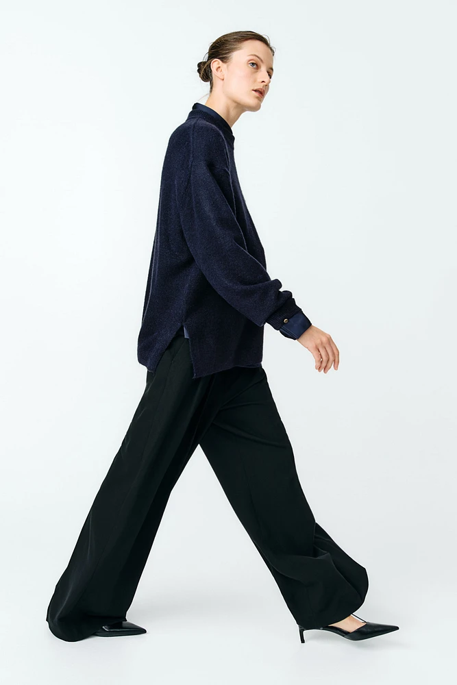 MAMA Slit-Hem Sweater