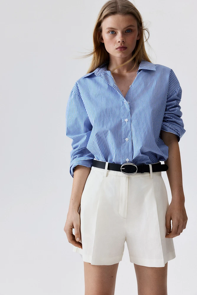 Linen-Blend Shorts