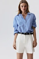 Linen-Blend Shorts