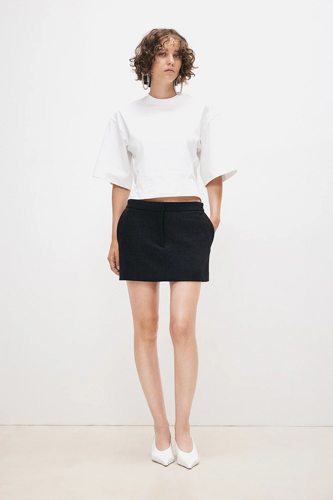 Wool-Blend Tailored Mini Skirt