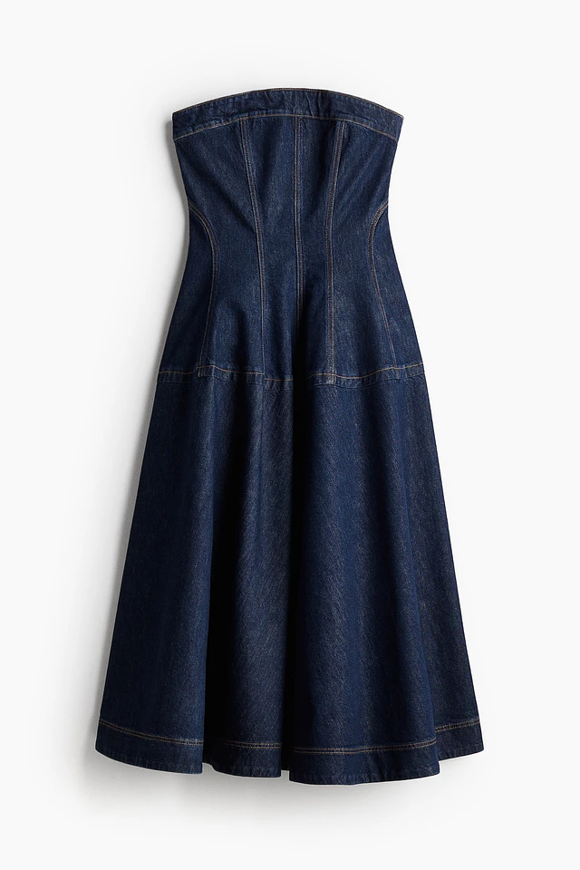 white christmas dresses H&M Oversized Denim Shirtdress Dark Blue Size Extra Small Mini Dress N –  Celebrity Owned main image 1