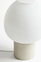 Lampe de table en bois et verre