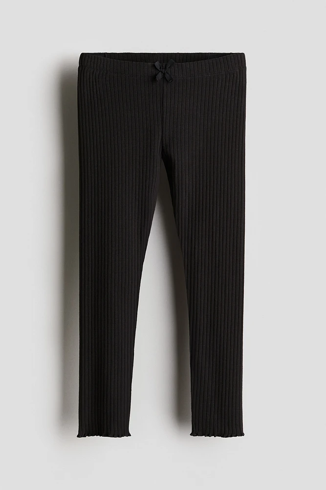 Ribbed Cotton Leggings