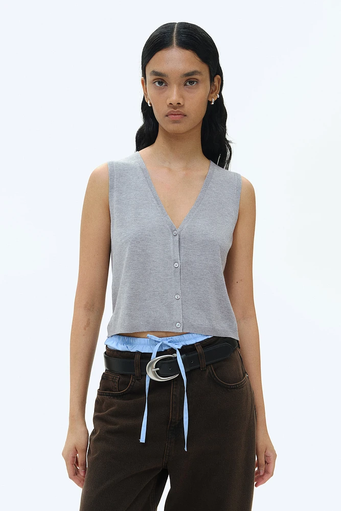 Button-front Sweater Vest