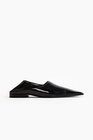 Square-Toe Leather Loafers