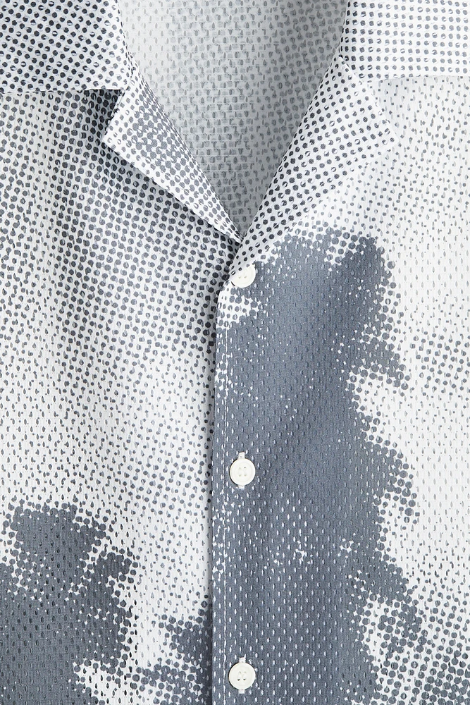 Loose-Fit Mesh Resort Shirt